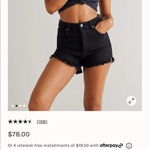 We the Free black high waisted denim shorts size 26